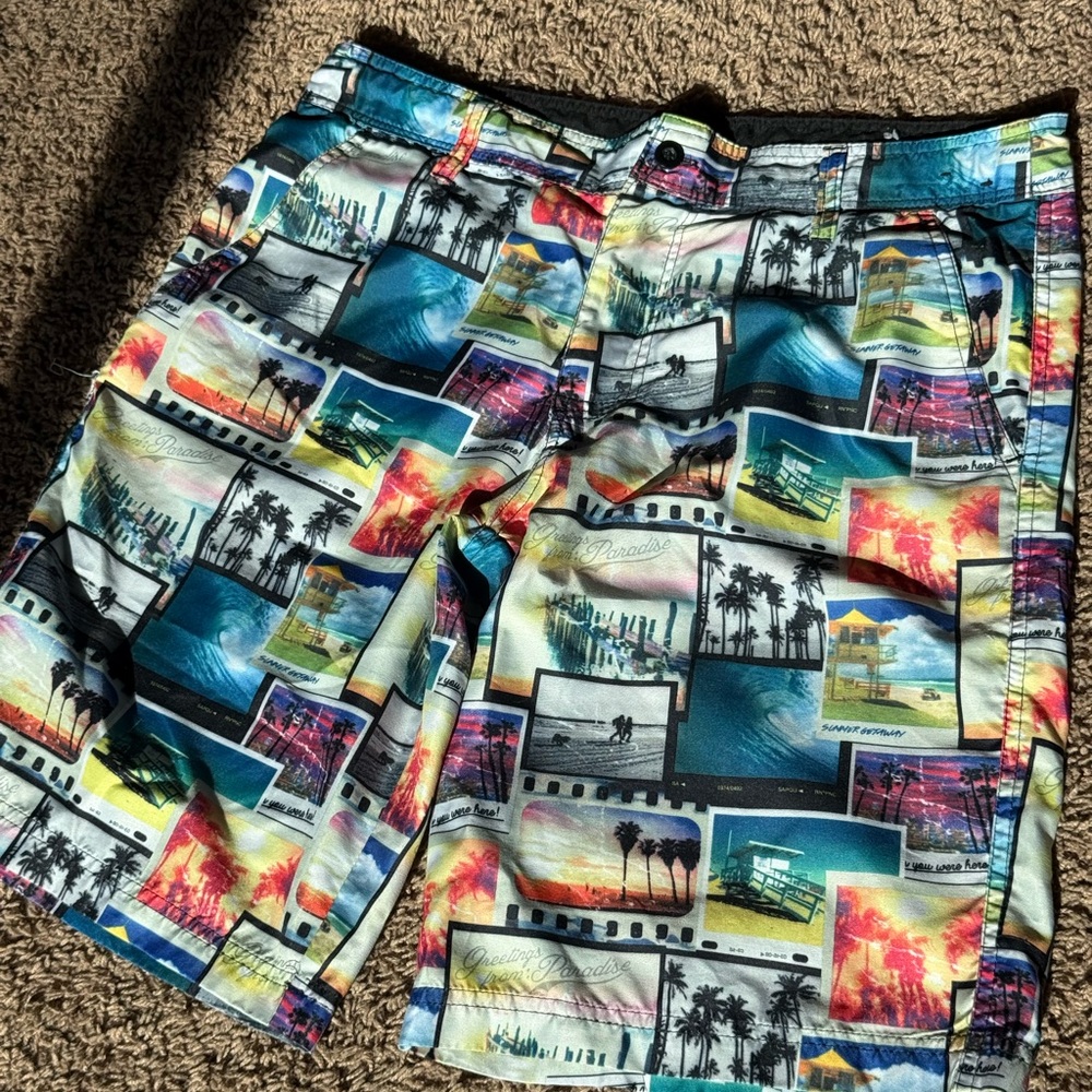 Men's Multicolor Graphic Swim Shorts
